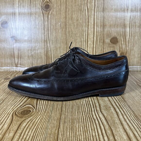 Allen Edmonds Larchmont Brown Leather Longwing Wingtip‎ Derby Shoes Men\'s 11 3E